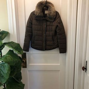 Olive puffer jacket